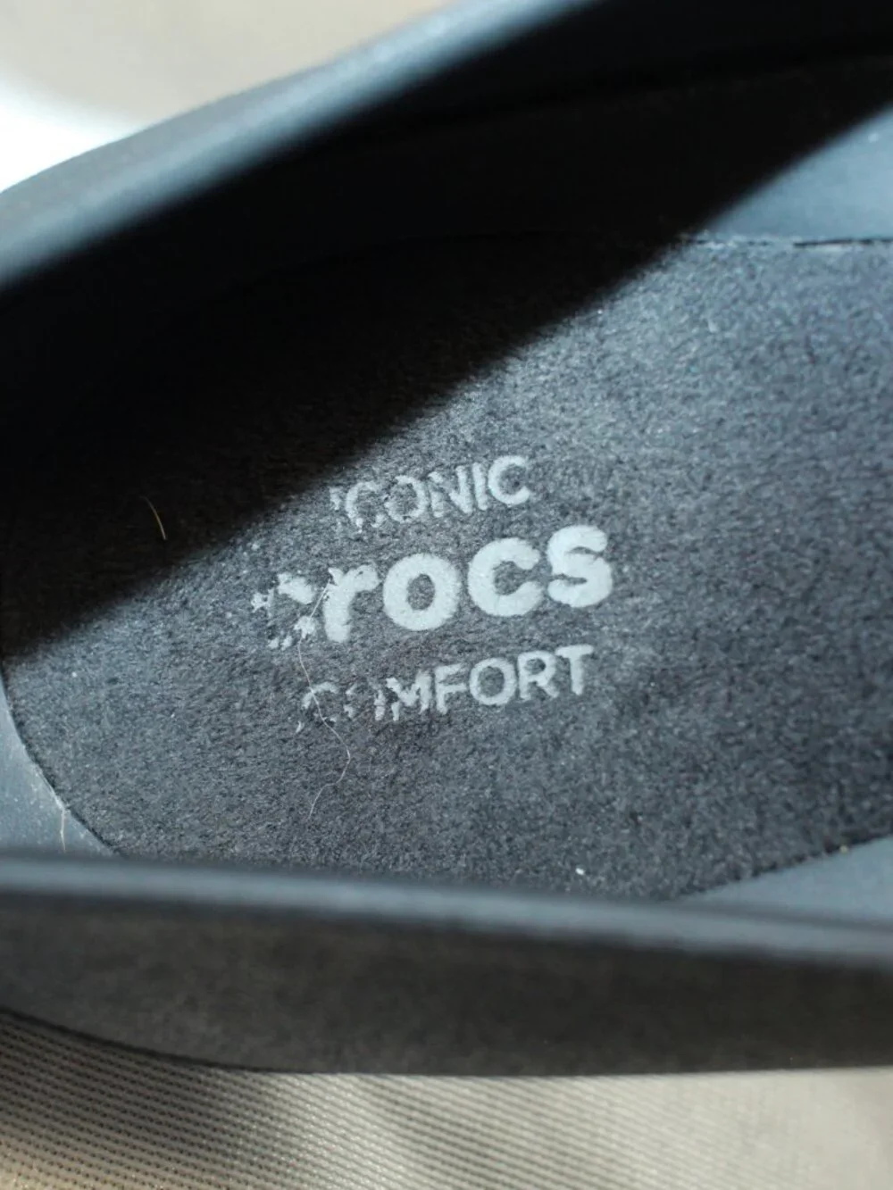 Crocs Iconic Comfort Size 6 Black Eve Ballet Flats Slip On Closed Back Shoes